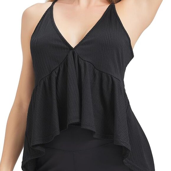 NWT! Cute and Flirty Sleeveless Top w/ Tapered Ruffle Hem & Racerback Design- LG - Picture 6 of 15